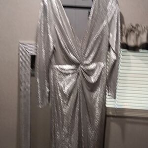 Ralph Lauren Blue Label Silver Long Sleeve Dress